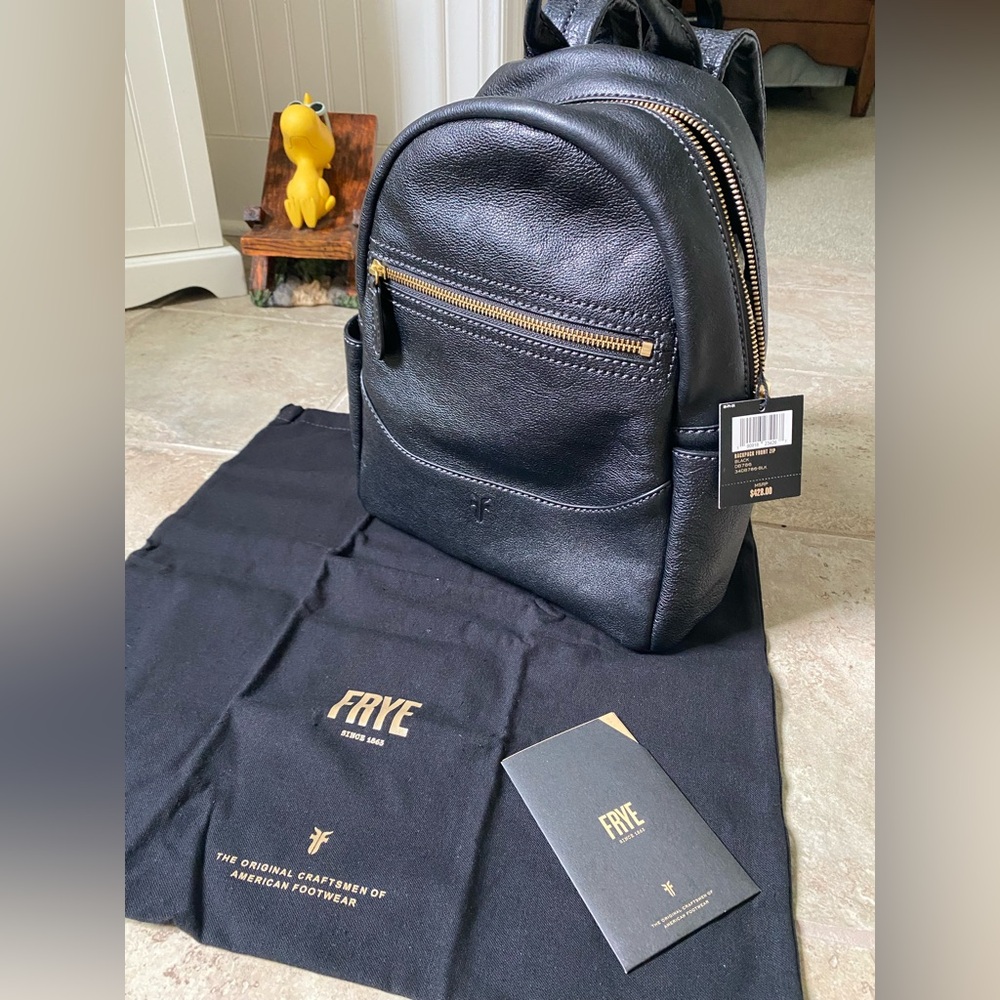 NWT Frye Black Leather Backpack